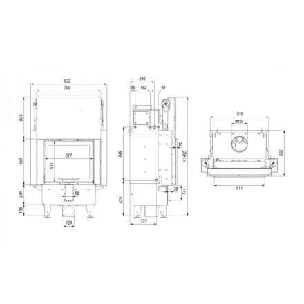 Каминная топка Defro Home Navi SM G с водяным контуром и подъемом стекла вверх в Борисове