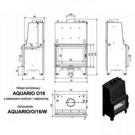 Каминная топка Kratki AQUARIO/O/16/PW/W в Борисове