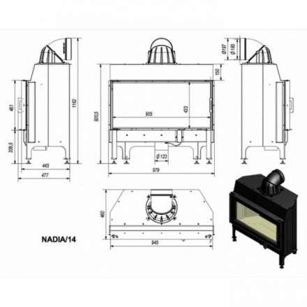 Каминная топка Kratki Nadia/14 в Борисове