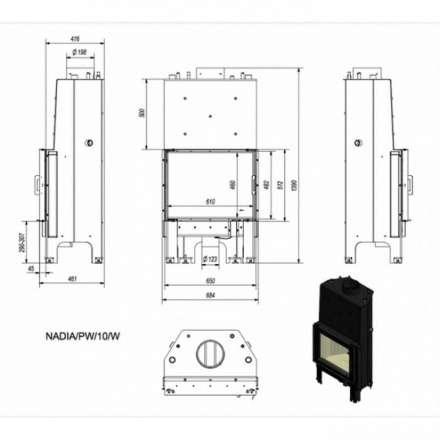 Каминная топка Kratki Nadia/PW/10/W в Борисове