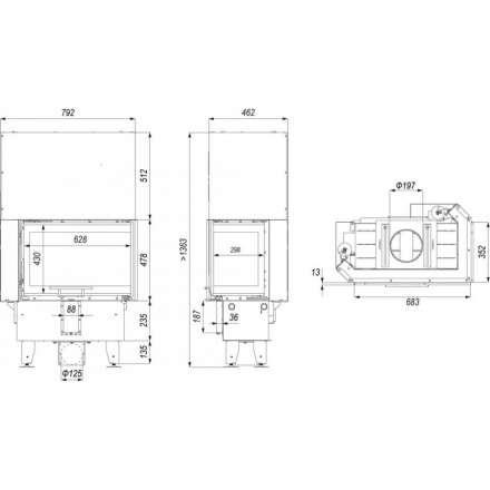 Каминная топка INTRA SM BL SLIM G в Борисове