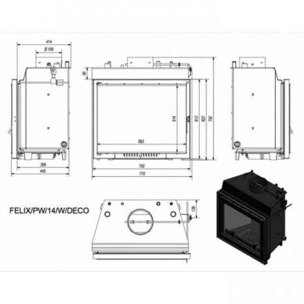 Каминная топка Kratki Felix/PW/14/W/DECO в Борисове