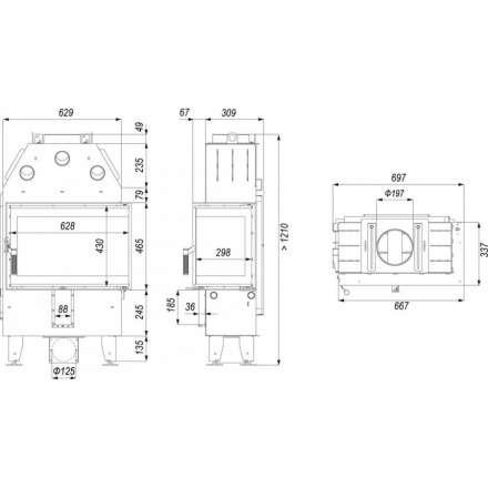 Каминная топка INTRA SM BP SLIM в Борисове