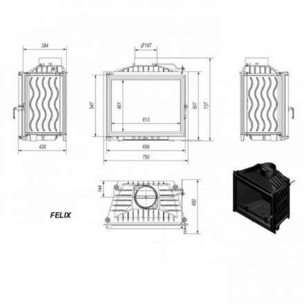 Каминная топка Kratki Felix в Борисове