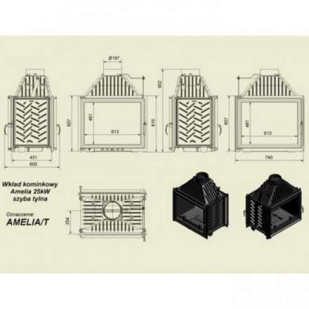 Каминная топка Kratki Amelia/T в Борисове