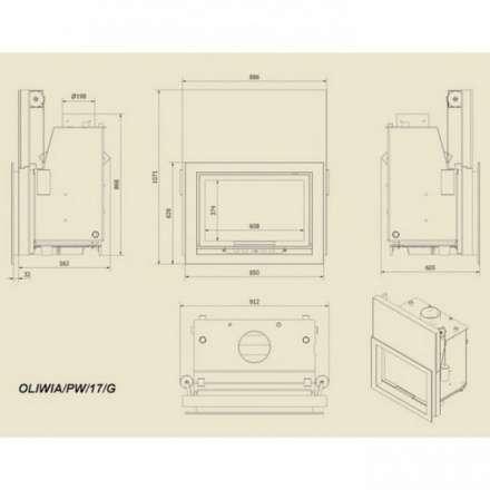 Каминная топка Kratki Oliwia/PW/17/G в Борисове