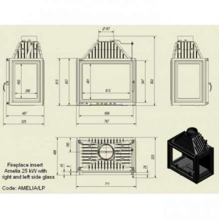 Каминная топка Kratki Amelia/LP в Борисове
