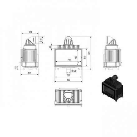 Каминная топка Kratki FRANEK/14 в Борисове