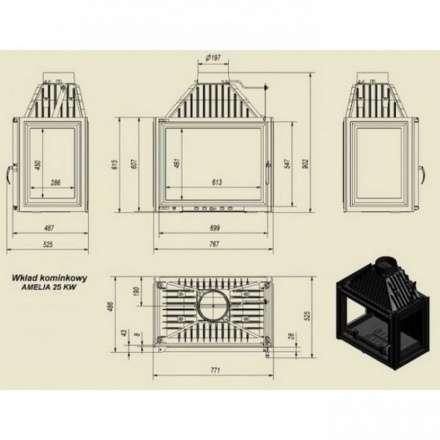 Каминная топка Kratki Amelia/LPT в Борисове