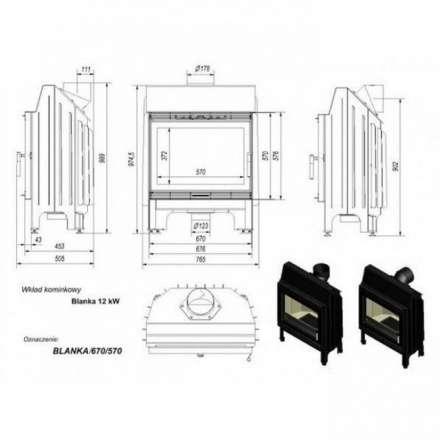 Каминная топка Kratki Blanka 670/570 в Борисове