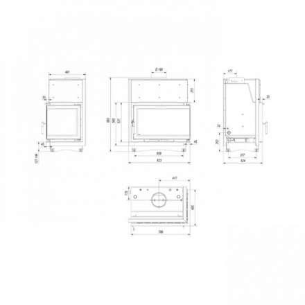 Каминная топка Kratki Oliwia/PW/BP/22/BS/W/Deco в Борисове
