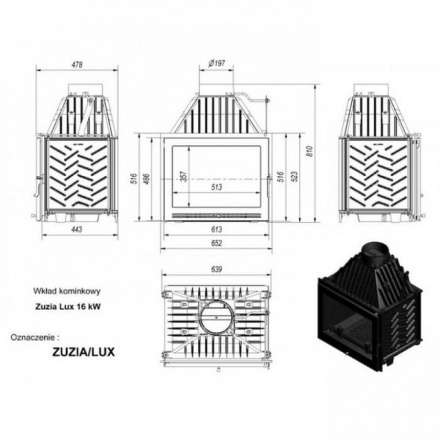 Каминная топка Kratki Zuzia/LUX в Борисове
