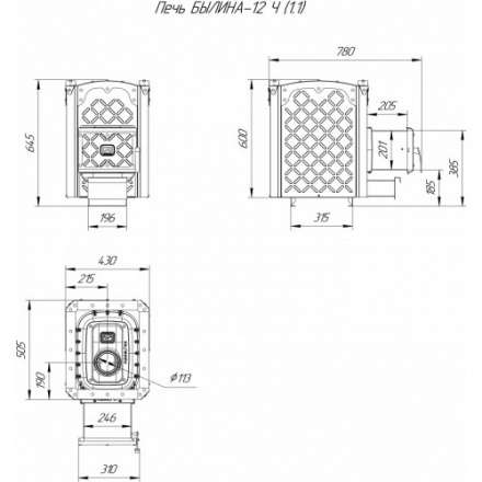 Печь для бани Теплодар Былина-12Ч (1.1) в Борисове