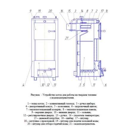 Твердотопливный котел Теплоприбор КС-ТГ-16 в Борисове
