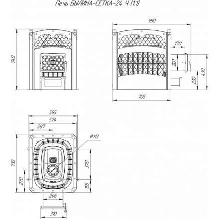 Печь для бани Теплодар Былина-сетка-24 Ч (1.1) в Борисове