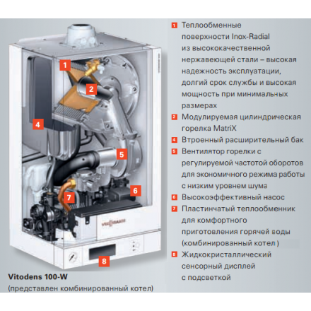 Конденсационный котел Viessmann Vitodens 100-W 35 кВт двухконтурный в Борисове